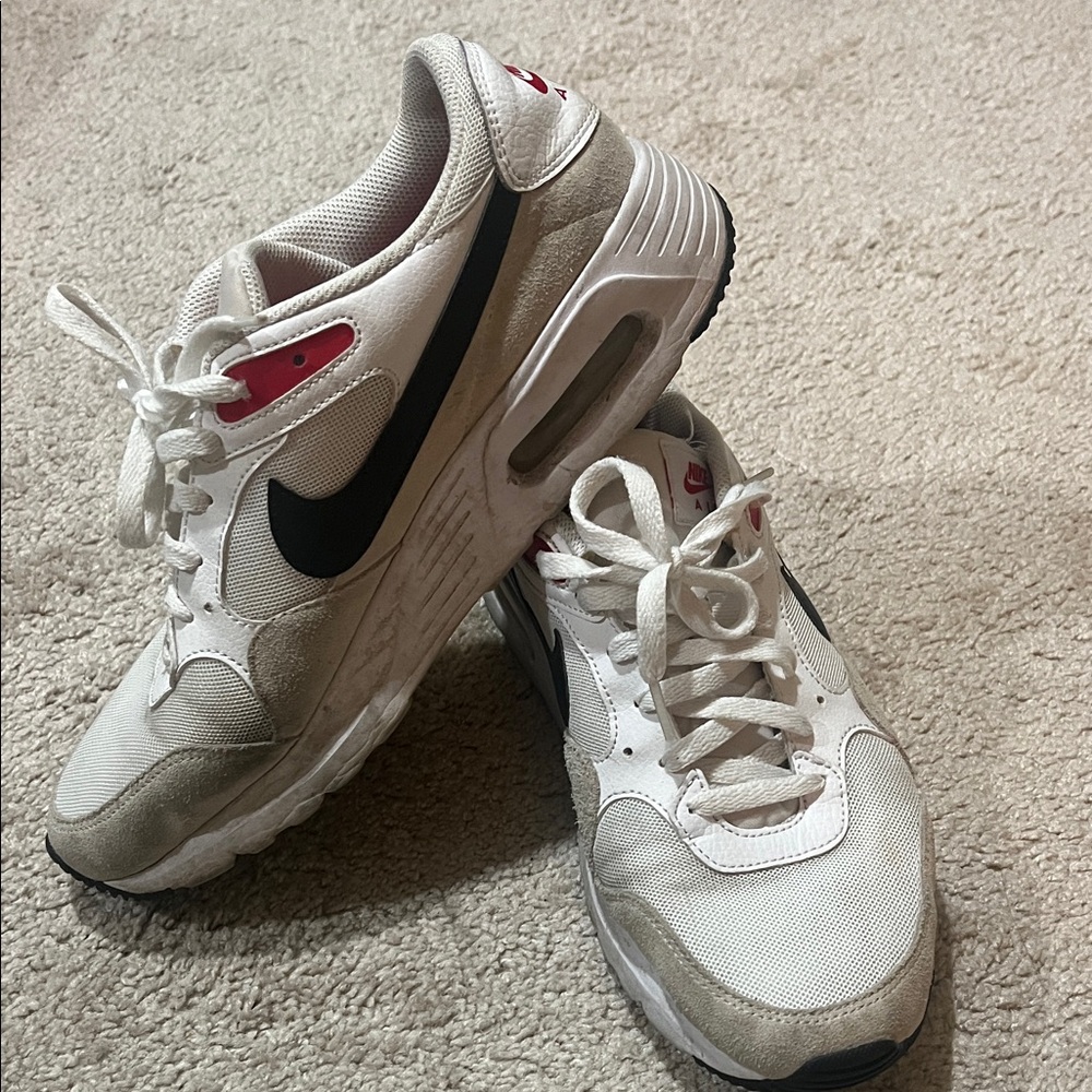Nike White and Red Athletic Shoes